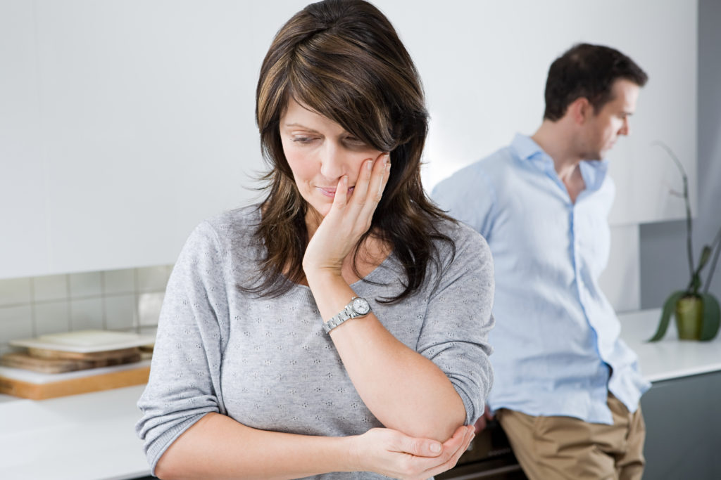 Couple ignoring each other