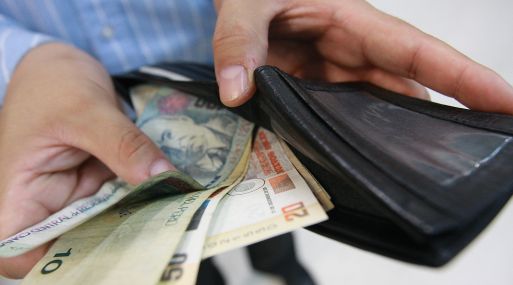 DINERO, SOLES EN BILLETERA. HORIZONTAL.