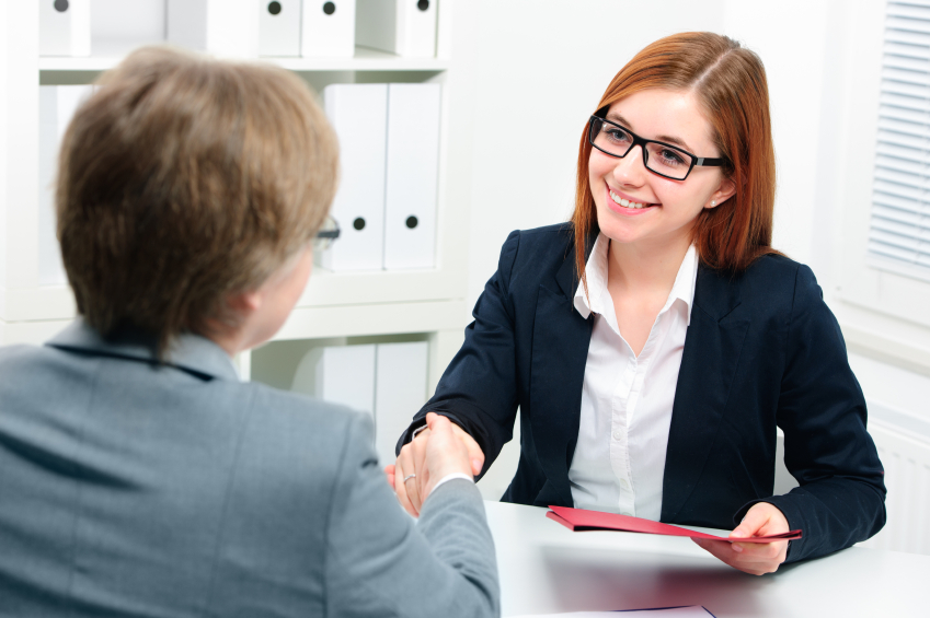 Handshake to seal a deal after a job recruitment meeting